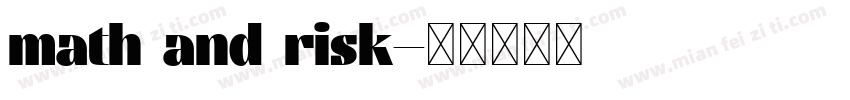 math and risk字体转换